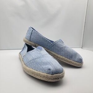 Womens 7.5 Alpargata Bliss‎ Blue Tiny Chambray Dot NWT